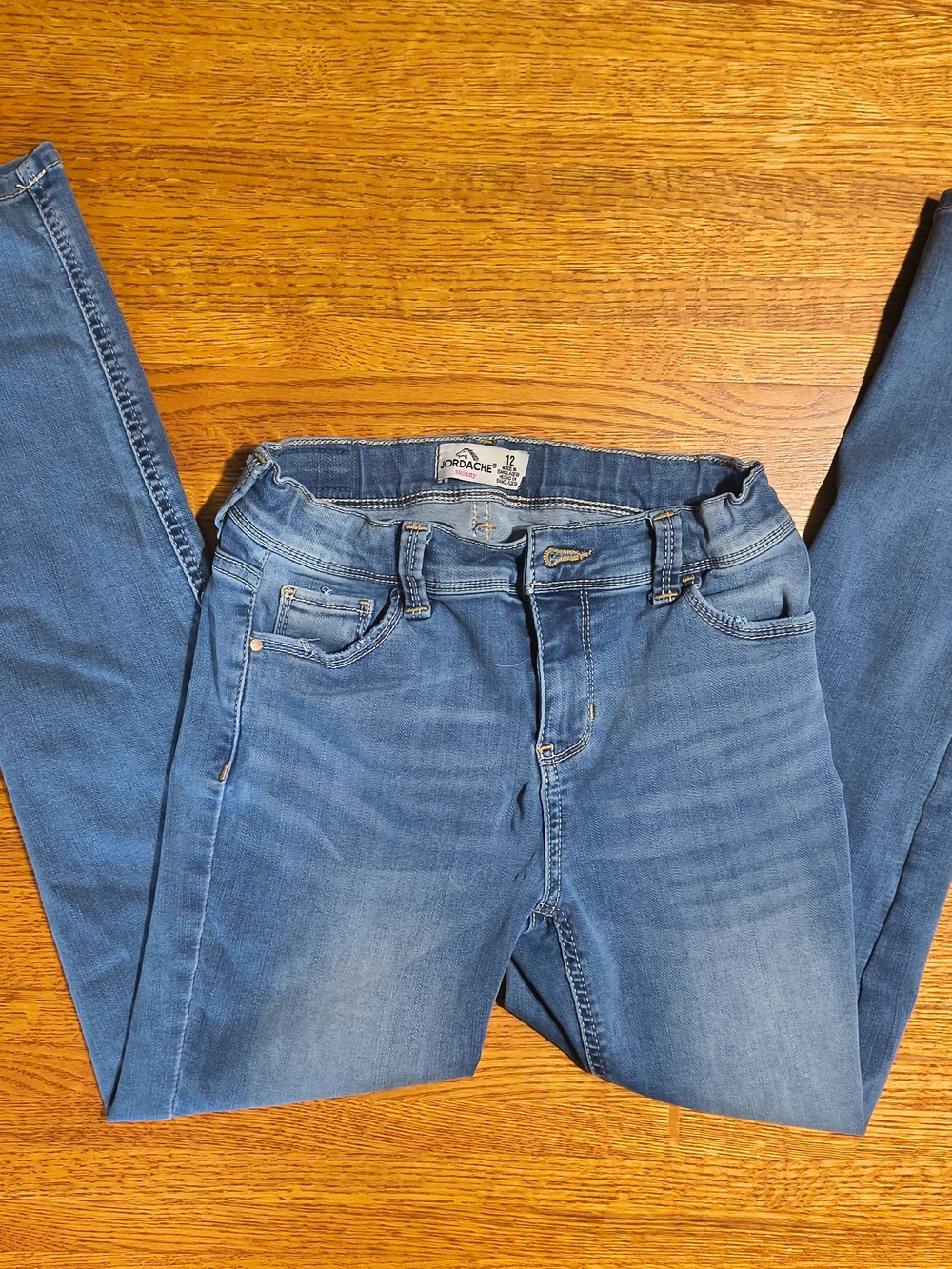 Girls Jordache Blue Skinny Jeans size 12 inseam 24.5